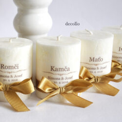 Sviečka - darček pre svadobných hostí a menovka #1