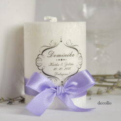 Sviečka - darček pre svadobných hostí a menovka #12