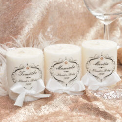 Sviečka - darček pre svadobných hostí a menovka #13