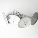 Kovový držiak na sviečky strieborná matná 4 ks